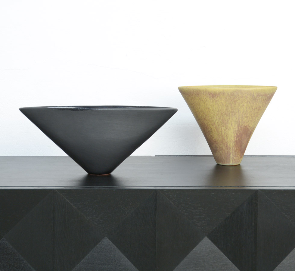 Black and Ochre Vase by A. Lampecco