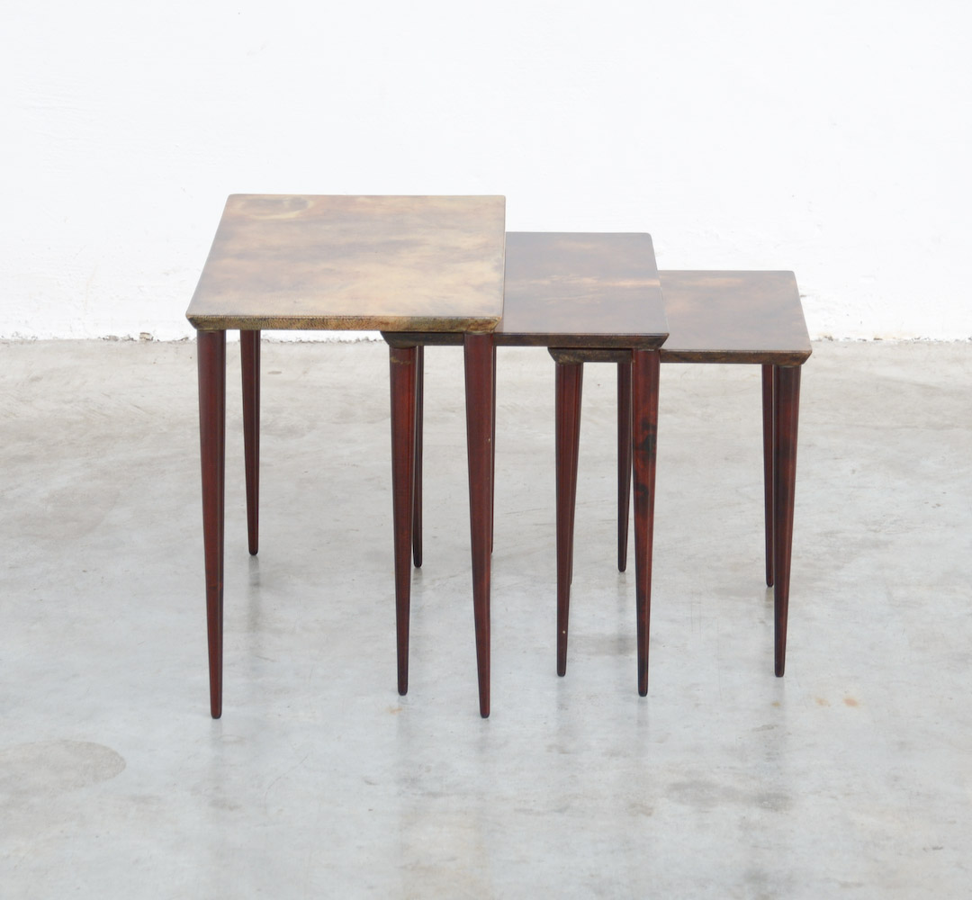 Set of 3 Nesting Tables by Aldo Tura