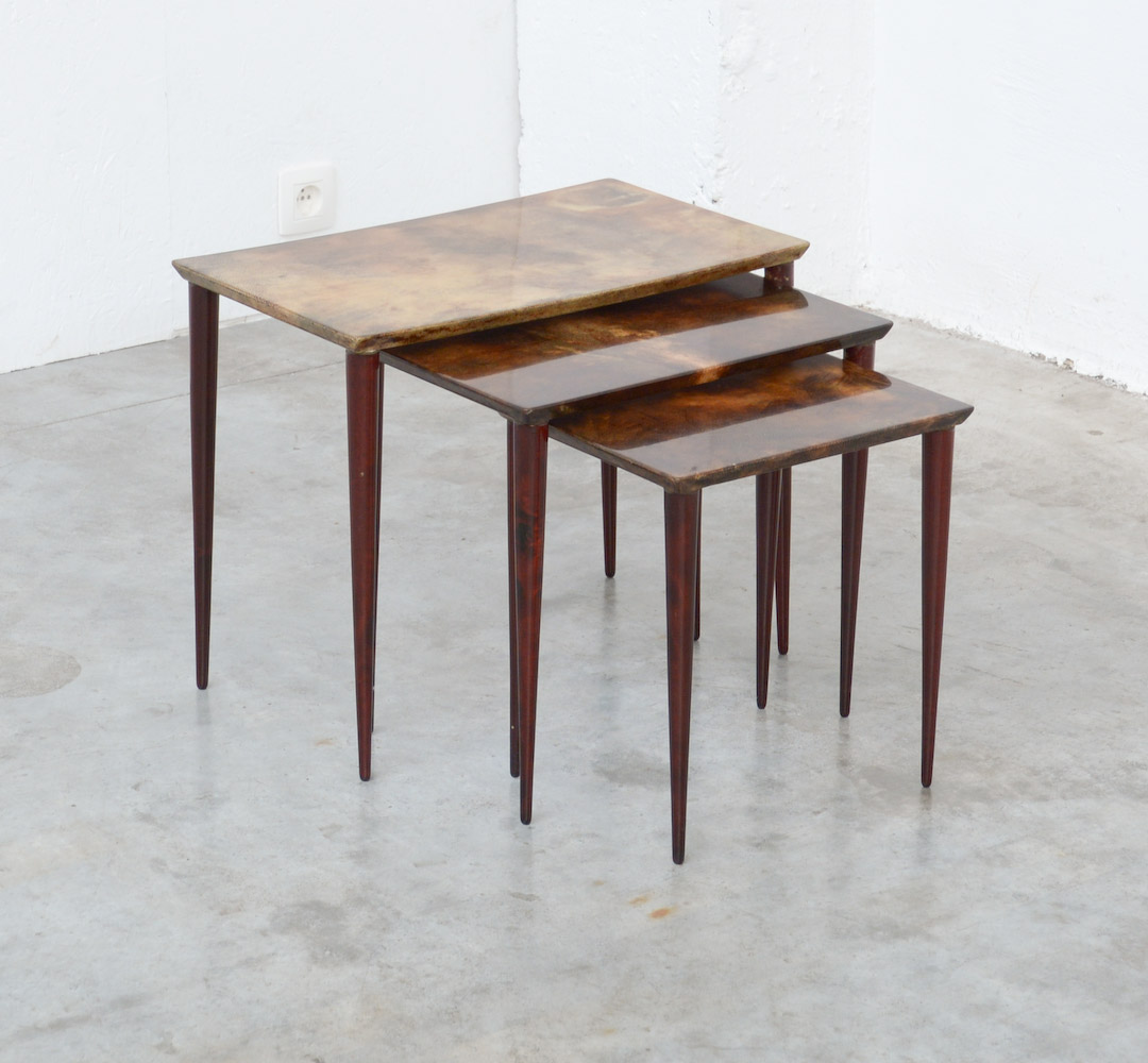 Set of 3 Nesting Tables by Aldo Tura