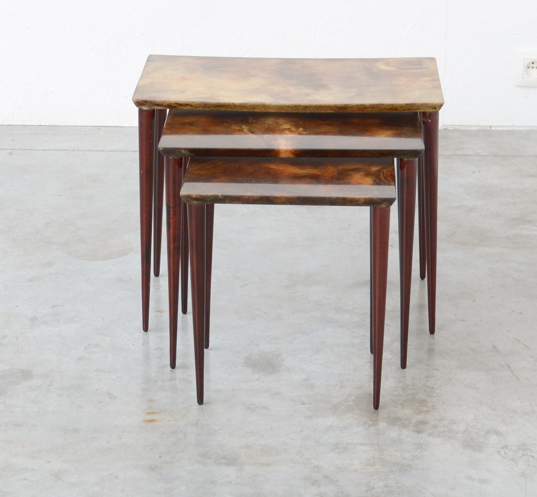 Set of 3 Nesting Tables by Aldo Tura