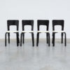 Set of 4 chairs 66 by Alvar Aalto for Artek
