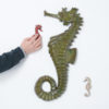 Set of 3 Seahorse Ceramic Wall Sculptures by Amphora