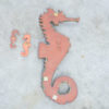 Set of 3 Seahorse Ceramic Wall Sculptures by Amphora