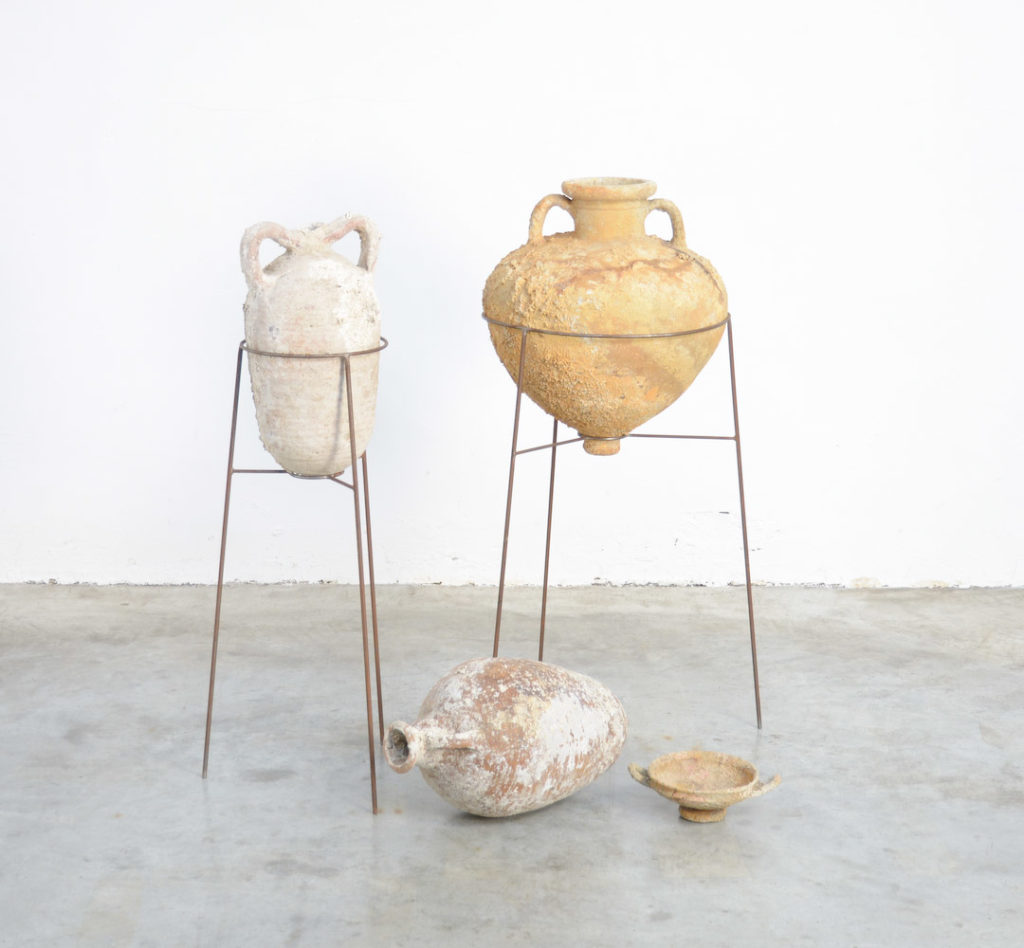 Set of Ancient Greek Amphorae and Kylix