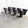 Set of Black Butterfly Chairs by Arne Jacobsen for Fritz Hansen