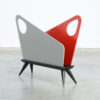 1950s Magazine Rack Bois Manu, Made in Belgium