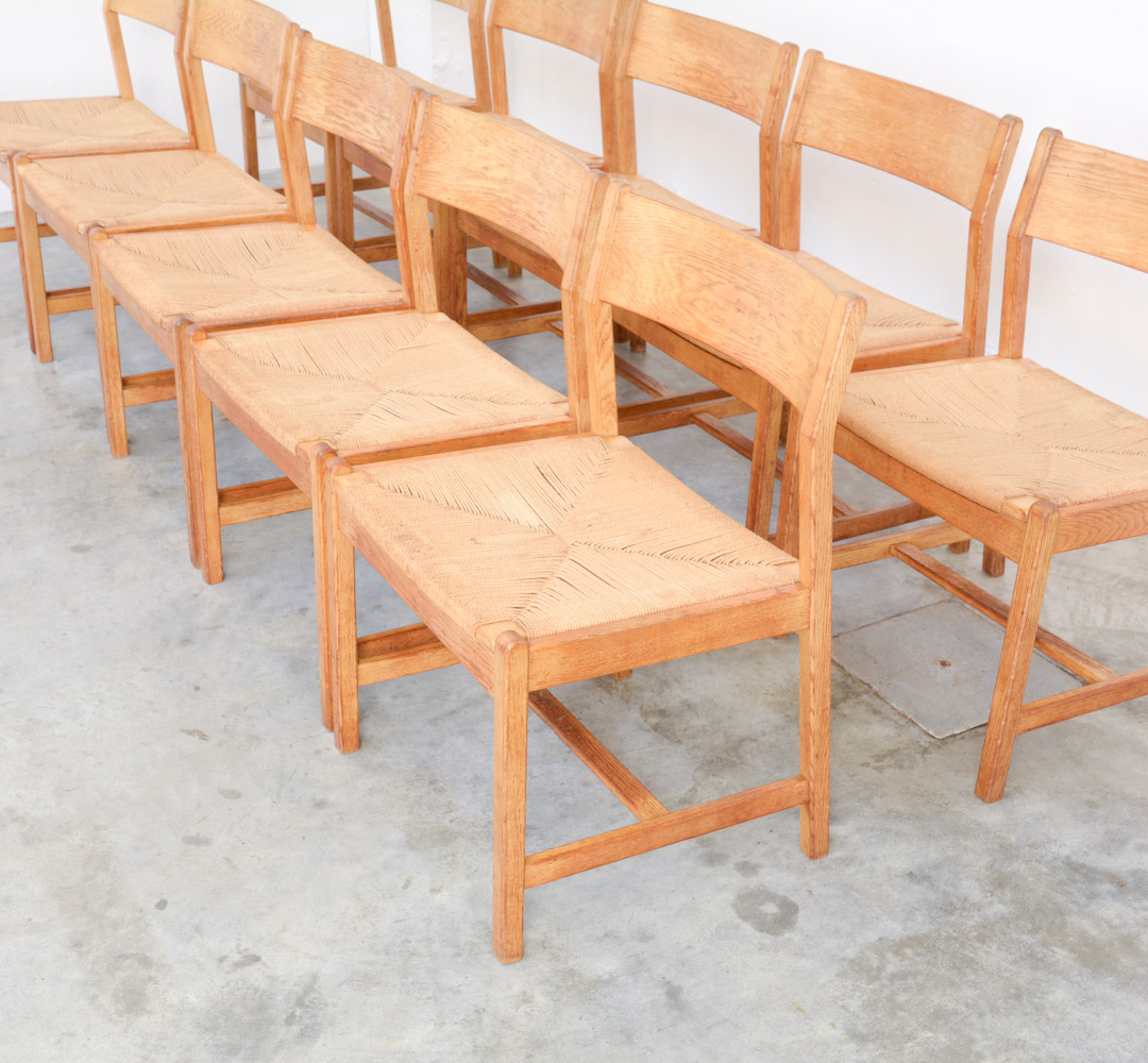 Set of 10 Dining Chairs by Borge Mogensen for C.M. Madsens Fabrikker, Denmark