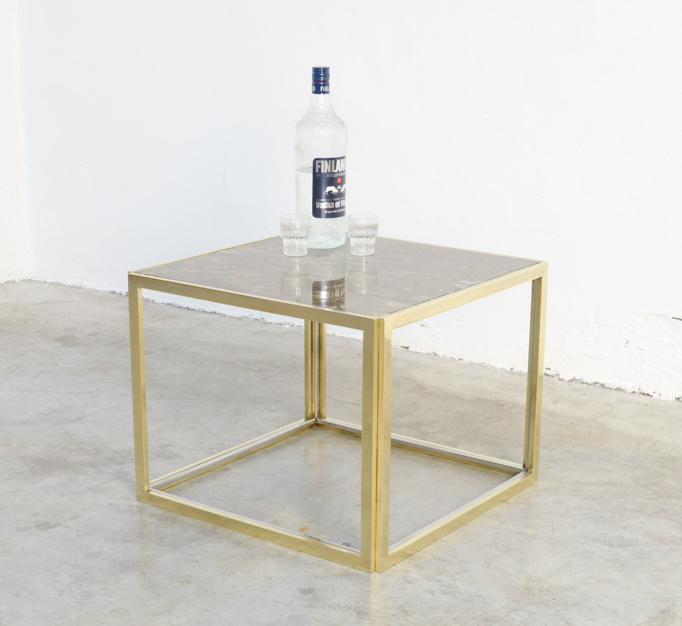 Brass Side Table by Jean Charles, Paris