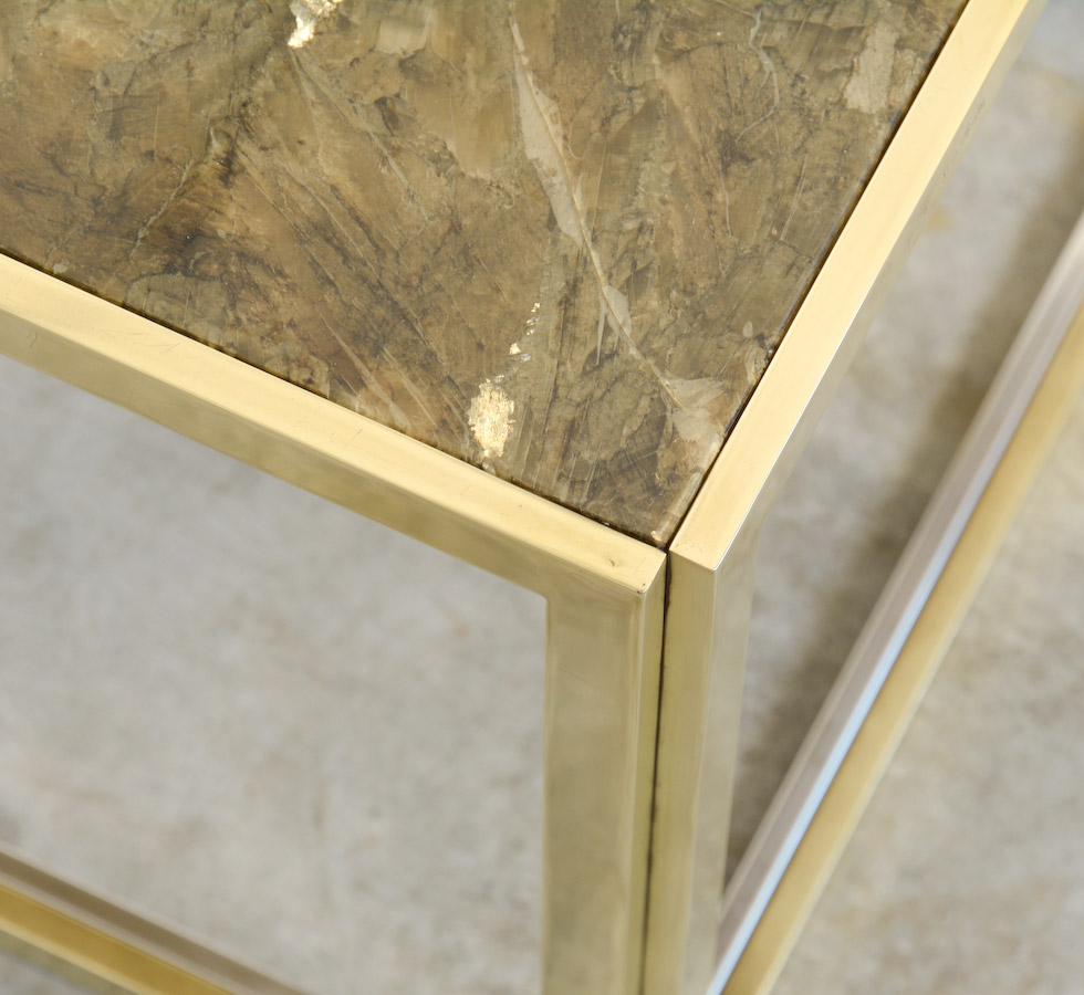 Brass Side Table by Jean Charles, Paris