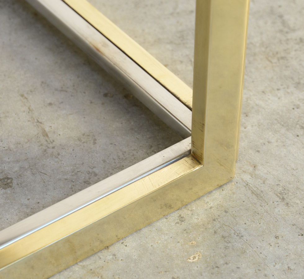 Brass Side Table by Jean Charles, Paris