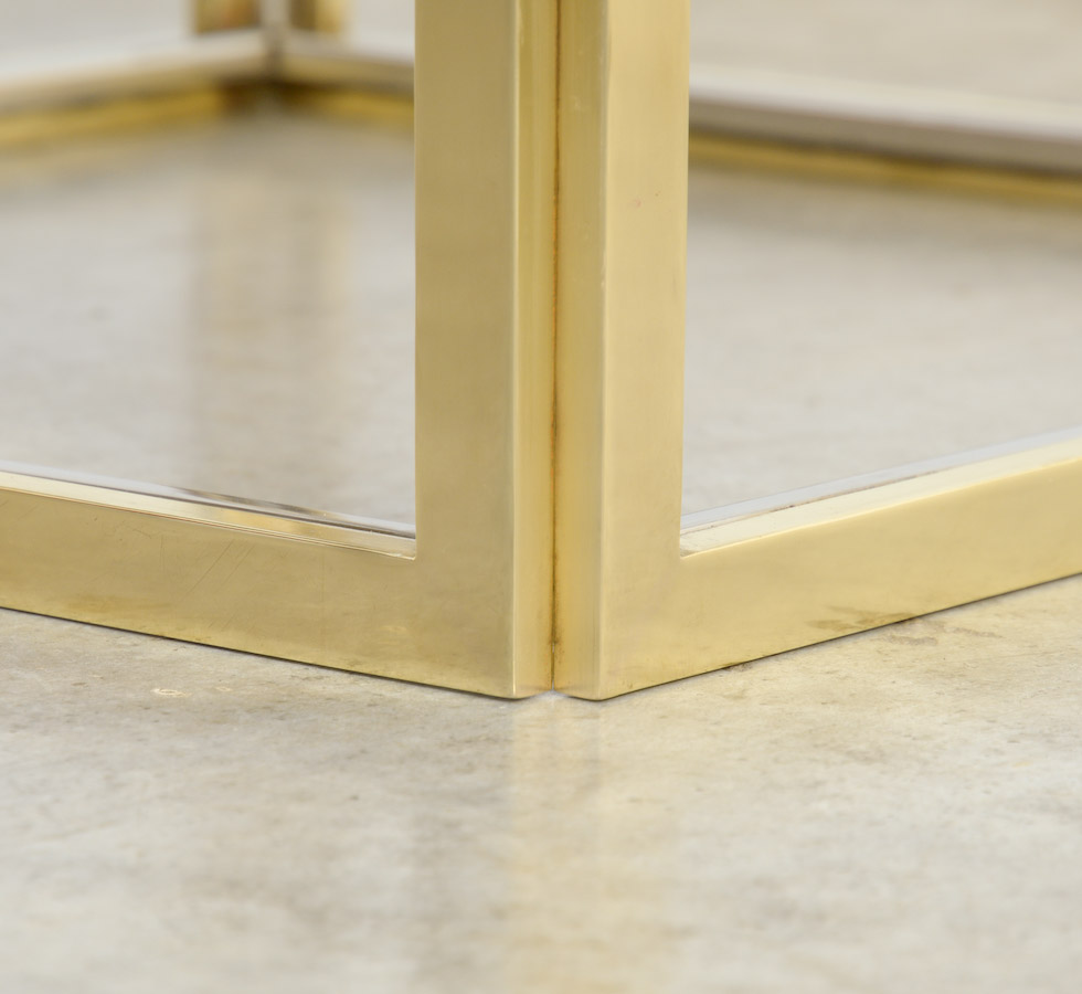 Brass Side Table by Jean Charles, Paris