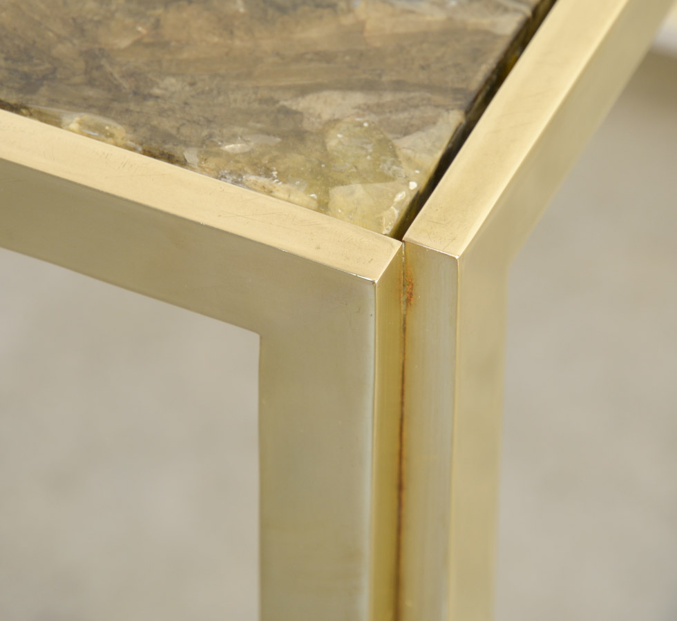 Brass Side Table by Jean Charles, Paris