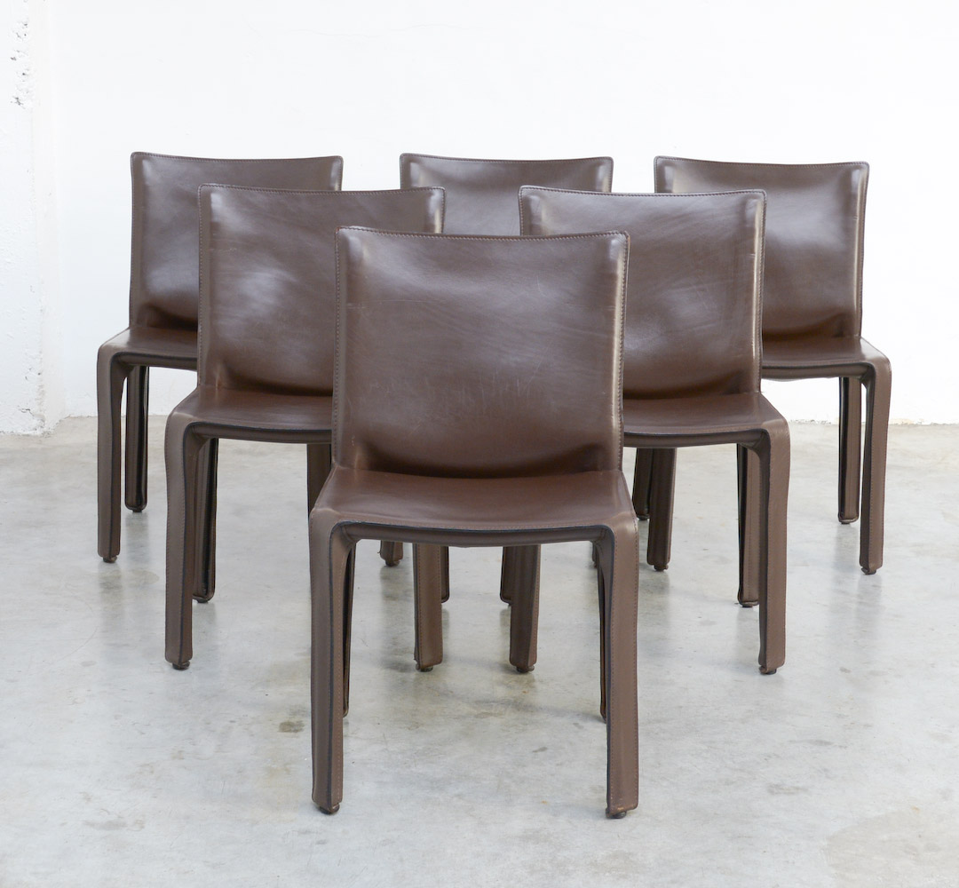 Set of 6 CAB Chairs by Mario Bellini for Cassina