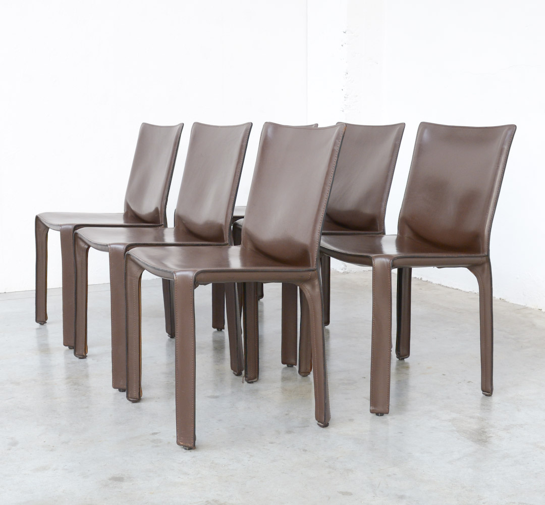 Set of 6 CAB Chairs by Mario Bellini for Cassina