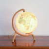 Illuminated 1950s Glass Globe by Audoux & Minet for Cartes Taride Paris