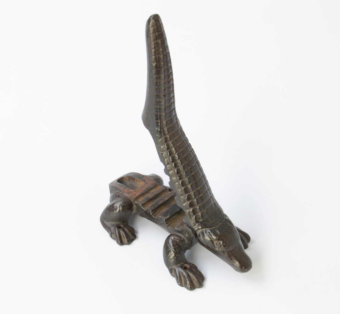 Antique Cast Iron Crocodile Cork Press