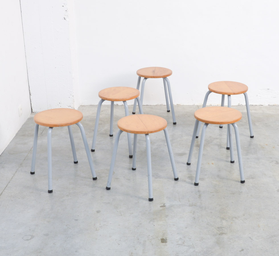 Set of 6 Industrial Stools