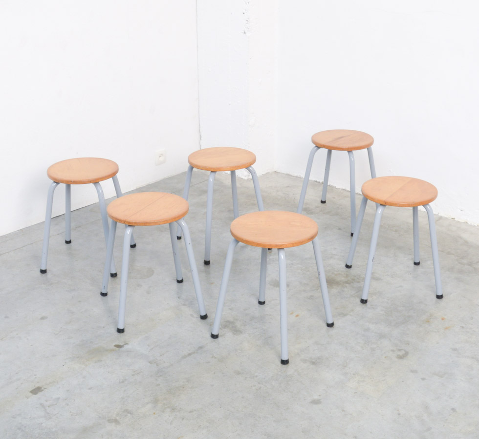 Set of 6 Industrial Stools