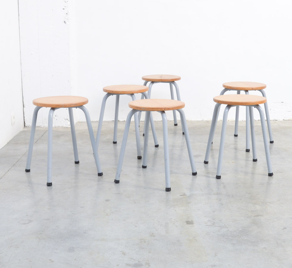 Set of 6 Industrial Stools