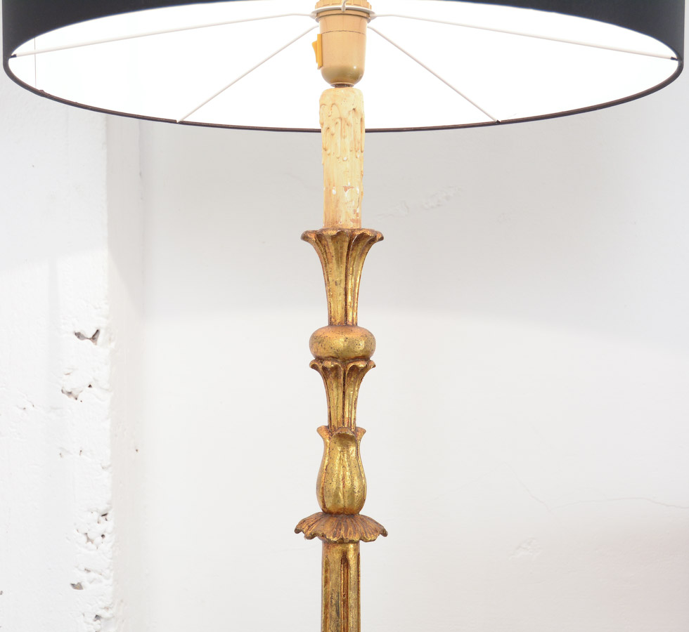 Decorative Gold Plated Wooden Floor Lamp