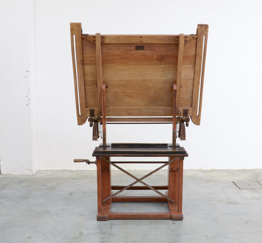 Impressive Industrial Wooden Drafting Table