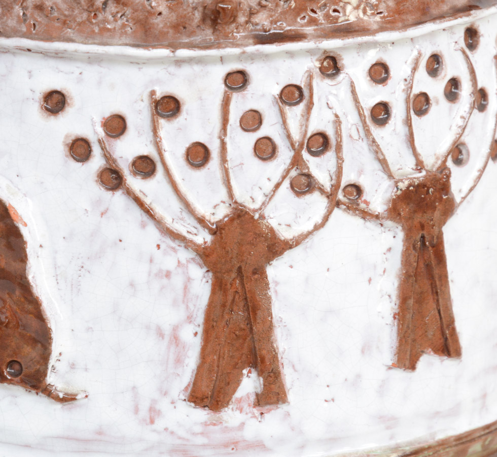 1960s Impressive Ceramic Vase with Bucolic Landscape