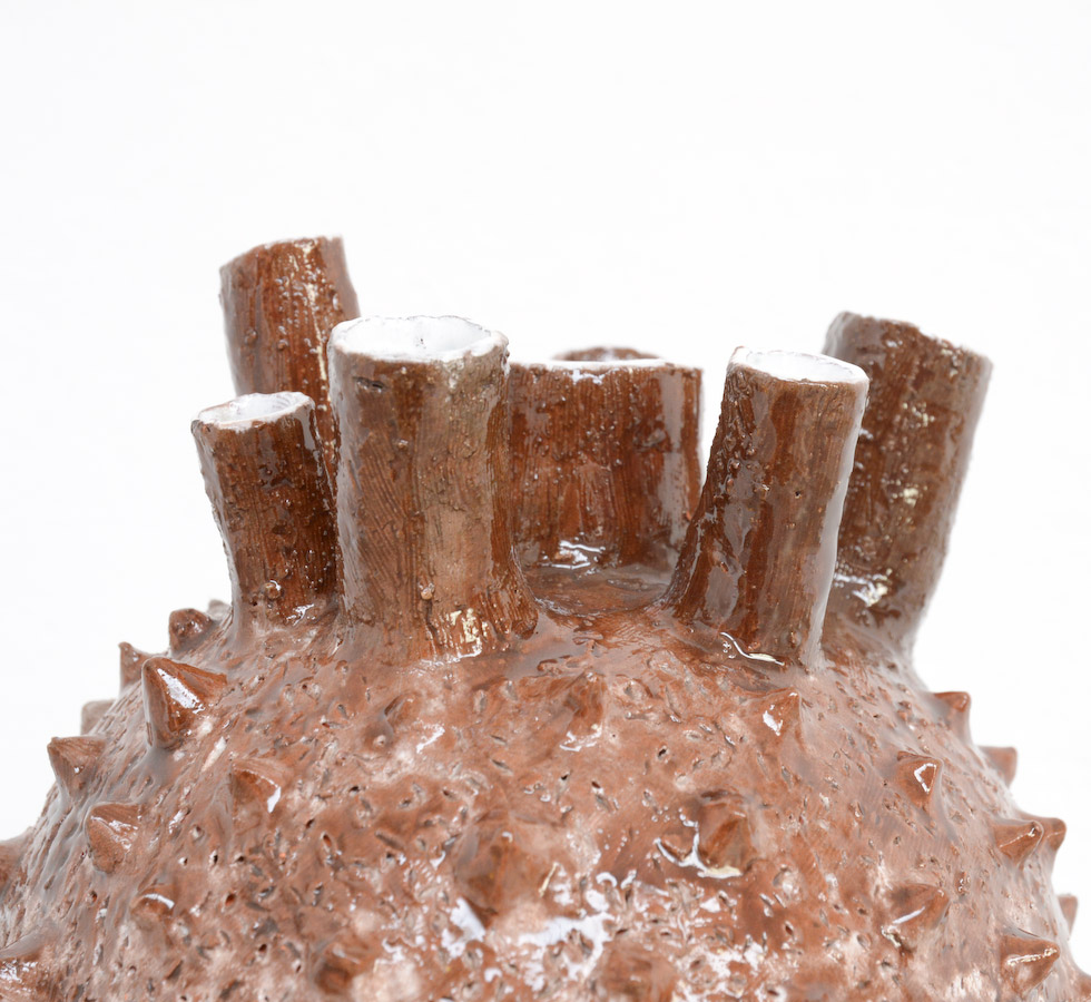 1960s Impressive Ceramic Vase with Bucolic Landscape