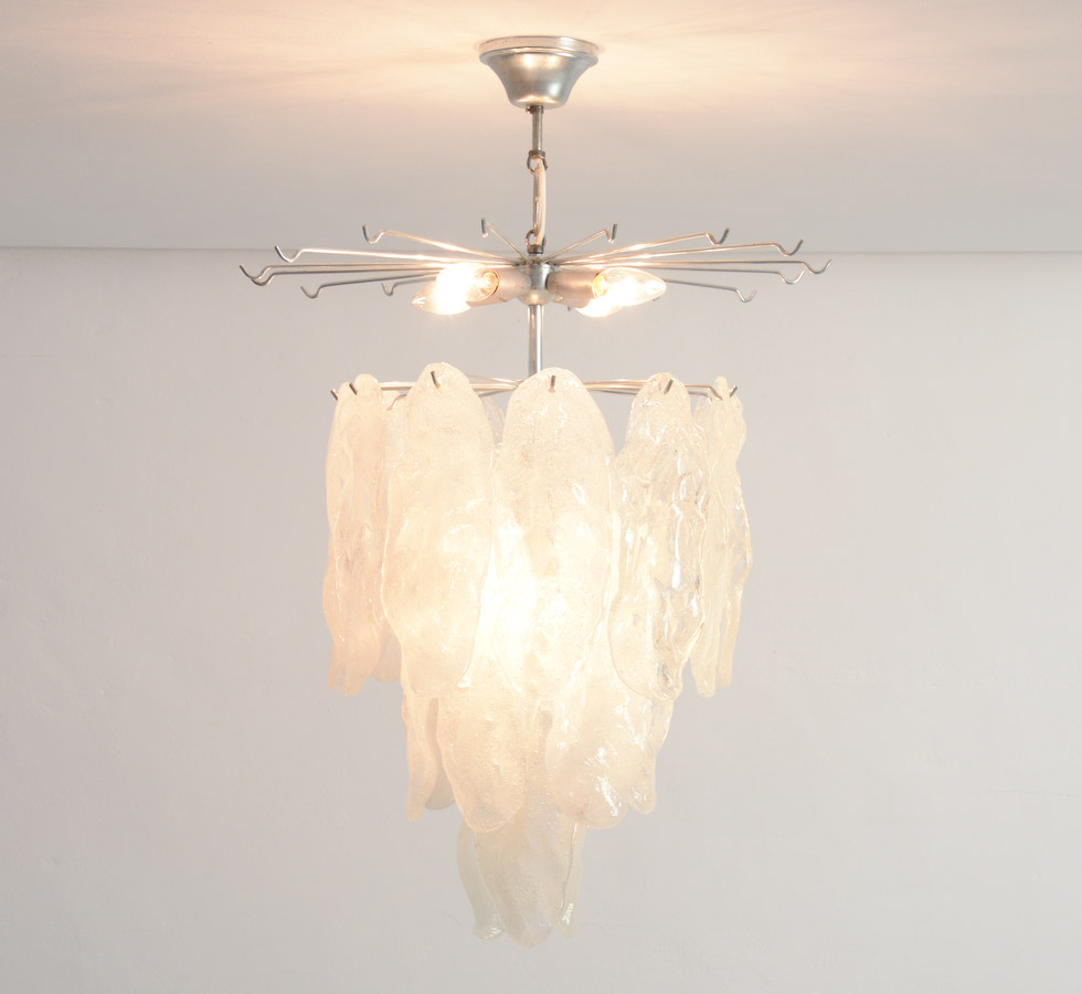 Murano Glass Fiamme Chandelier by Mazzega