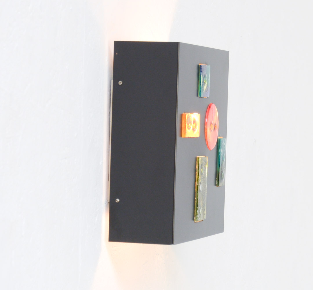 Rare Square Collage Wall Lamp by Willem Van Oyen for Raak