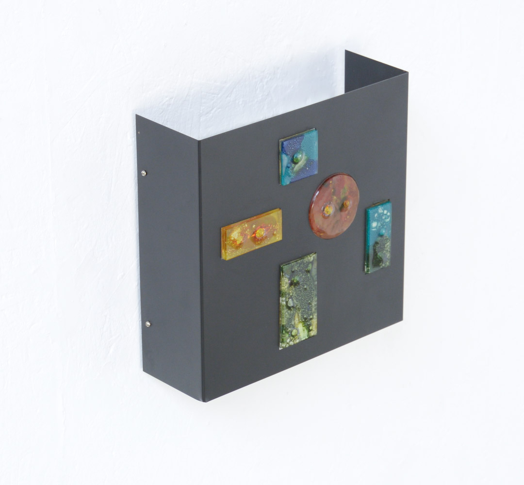 Rare Square Collage Wall Lamp by Willem Van Oyen for Raak