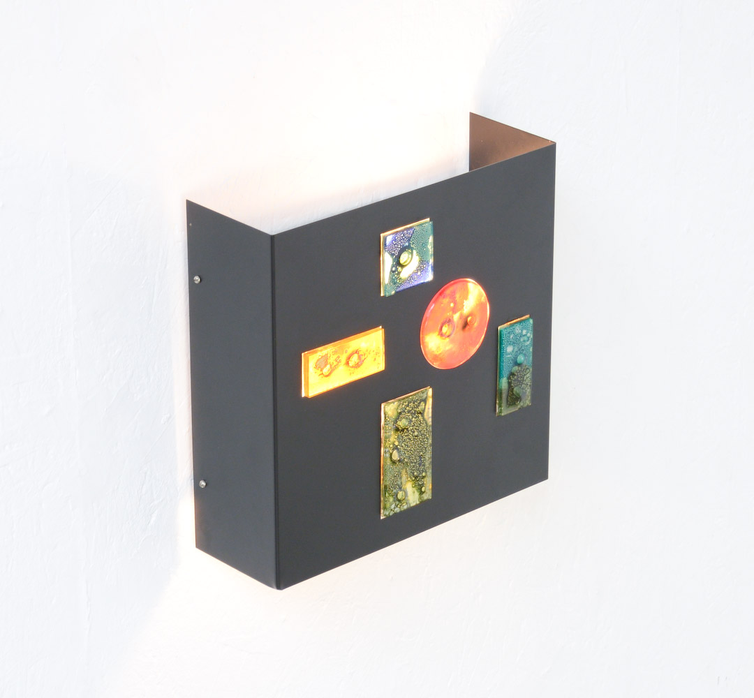 Rare Square Collage Wall Lamp by Willem Van Oyen for Raak