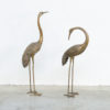 Decorative Pair of Brass Crane Bird Sculptures
