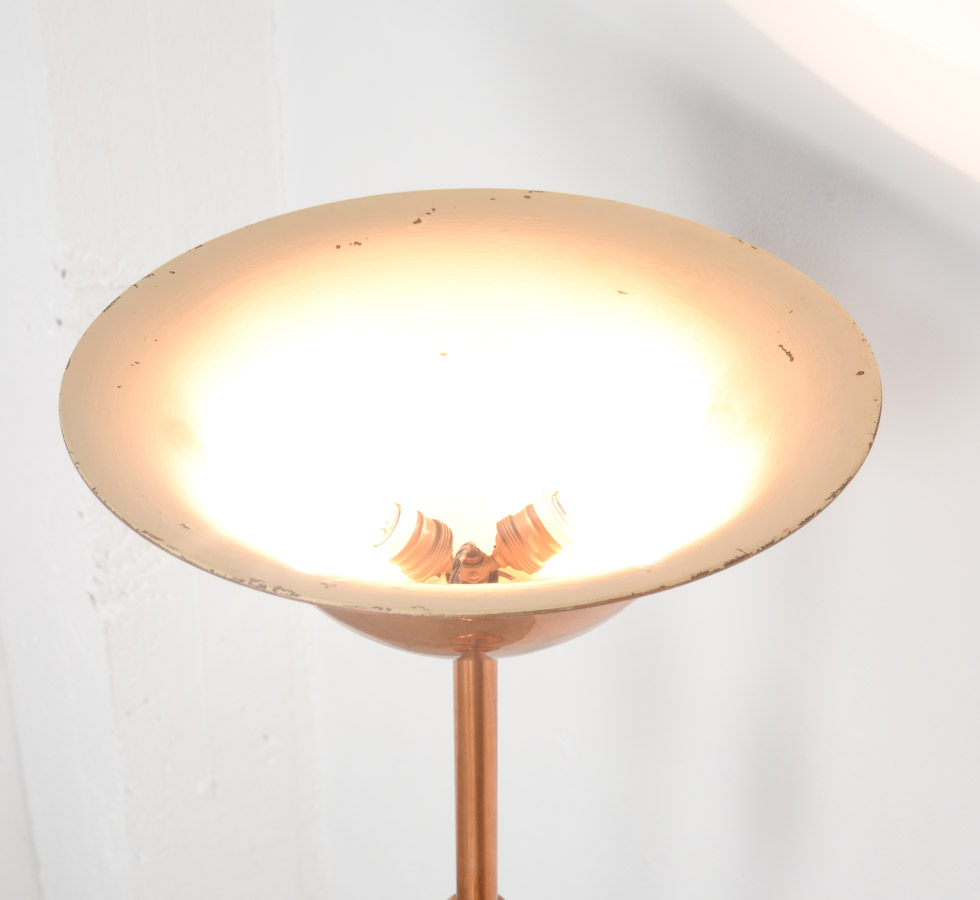 Red Copper Art Deco Floor Lamp