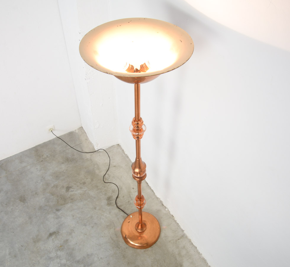Red Copper Art Deco Floor Lamp