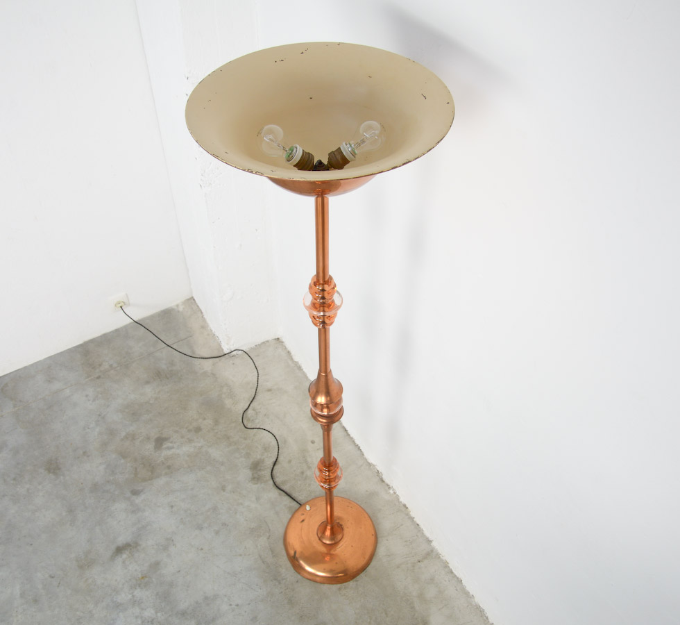Red Copper Art Deco Floor Lamp