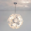 1960s Sputnik Chandelier with Glass Floral Shades