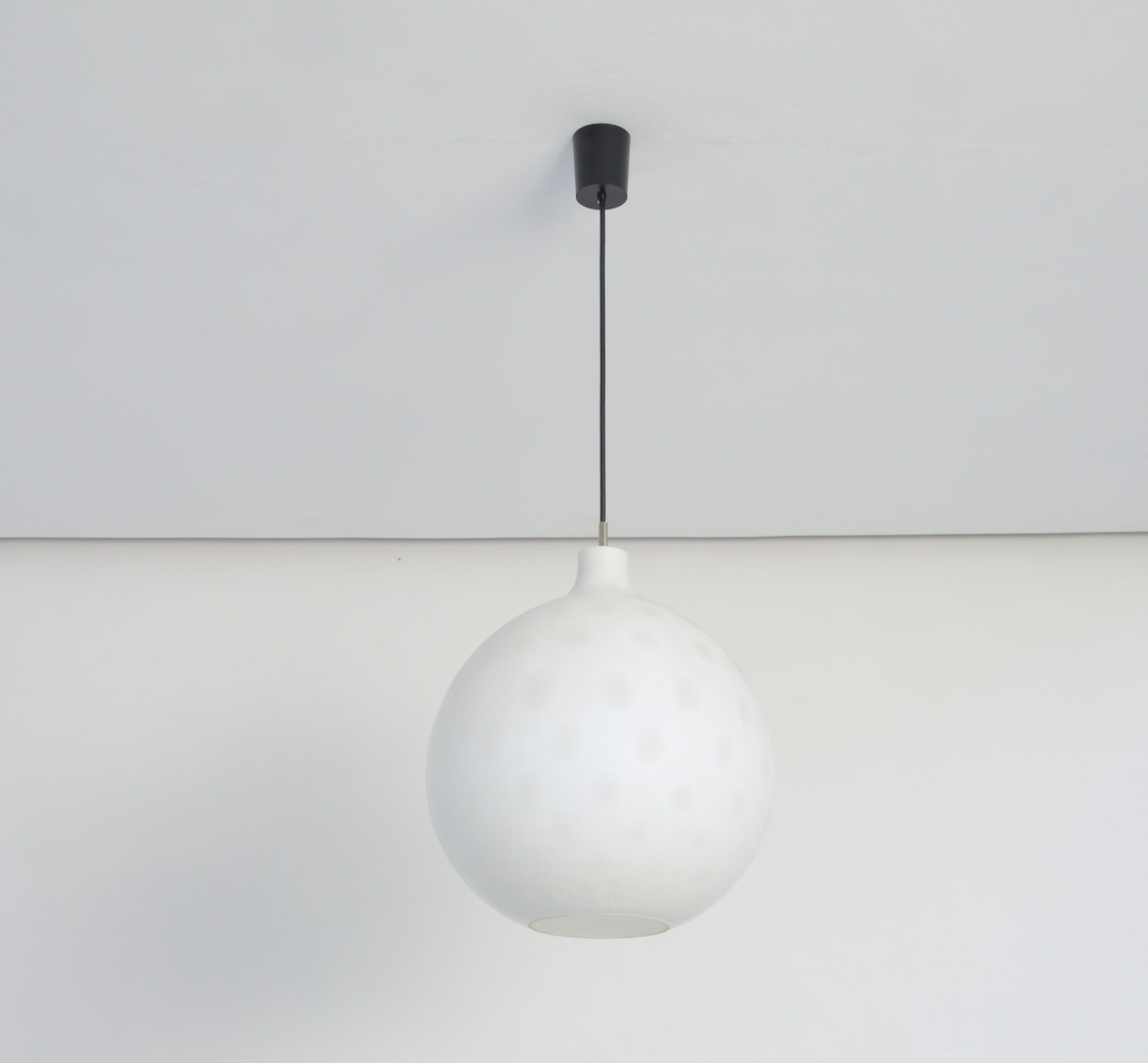 White Glass Pendant Lamp attr. to Vilhelm Wohlert, Louis Poulsen