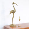 Decorative Pair of Brass Crane Bird Sculptures