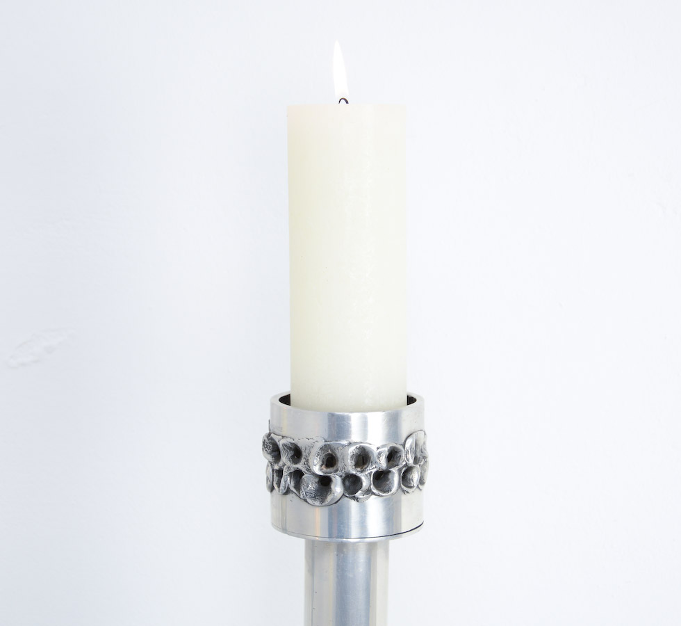 Impressive Brutalist Aluminum Candelabra for Aluclair, Belgium