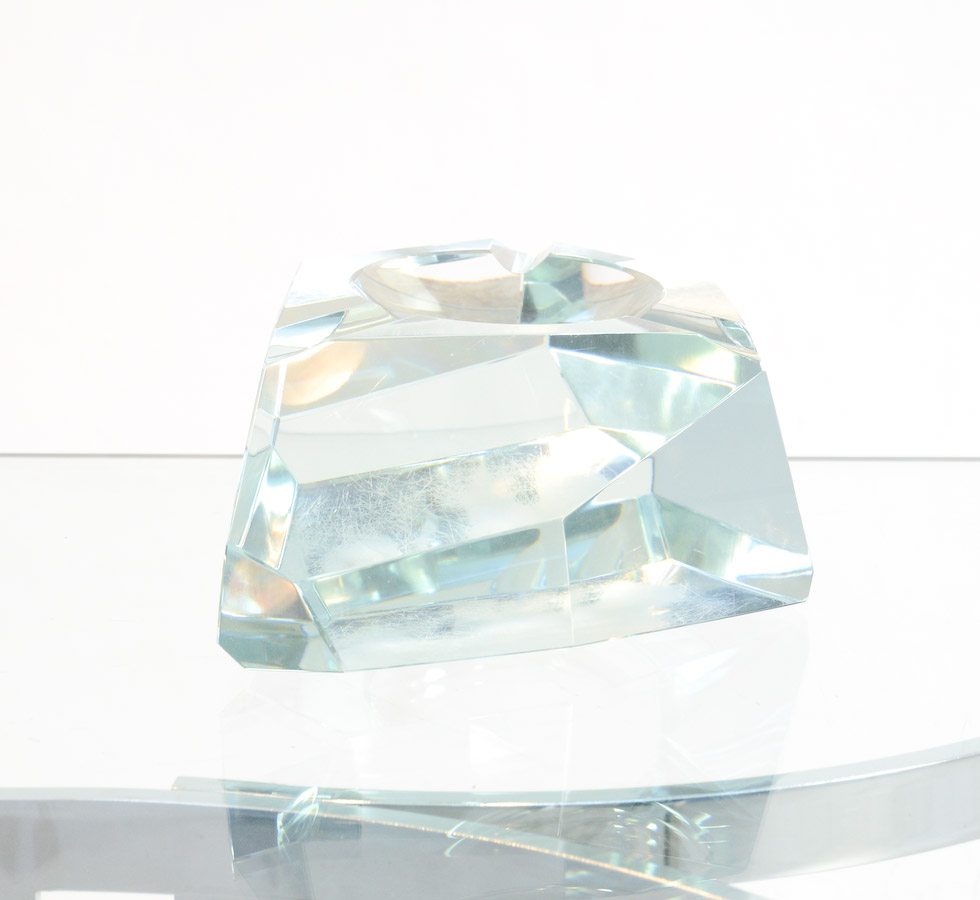 Crystal Glass Ashtray in the manner Max Ingrand