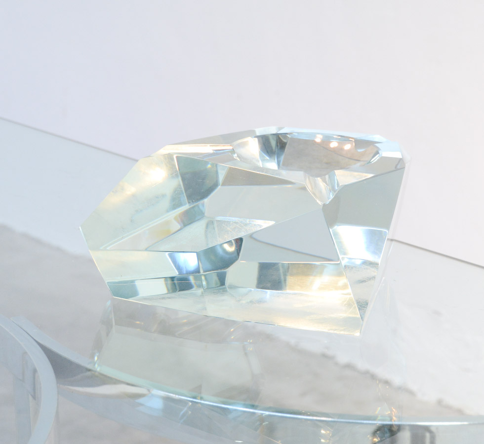 Crystal Glass Ashtray in the manner Max Ingrand