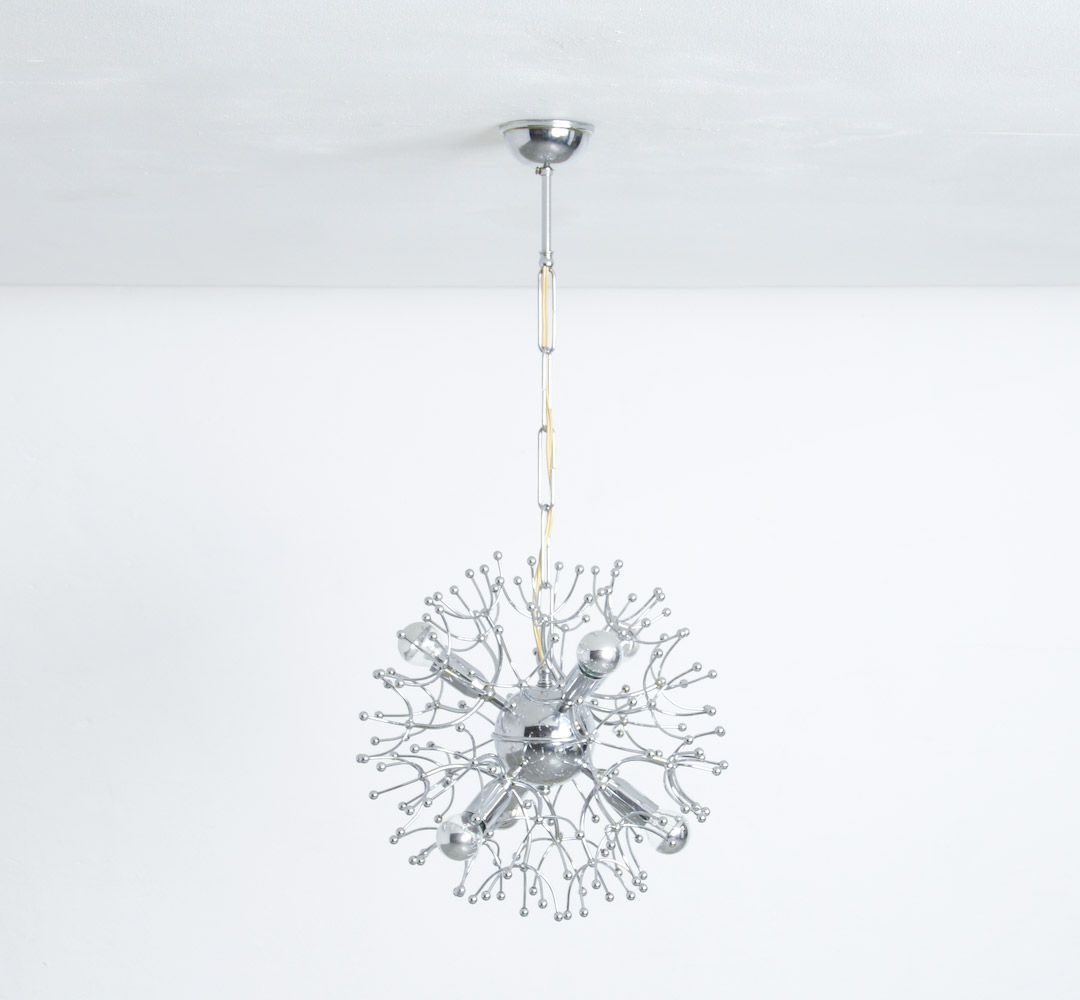1960s Chrome Sputnik Chandelier
