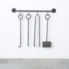 Brutalist Cast Iron Fire Set