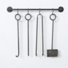 Brutalist Cast Iron Fire Set