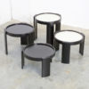 Complete Set of 4 Black Nesting Tables by Gianfranco Frattini for Cassina