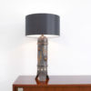 Large Black Ceramic Table Lamp by Baudouin Monteyne