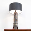 Large Black Ceramic Table Lamp by Baudouin Monteyne
