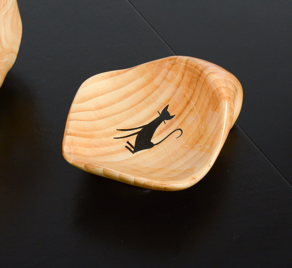 ‘Faux bois’ Ceramic Set by Grandjean Jourdan for Vallauris