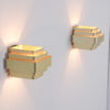 Pair of Gold Colored Aluminum Wall Lamps by Jules Wabbes