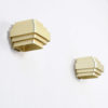 Pair of Gold Colored Aluminum Wall Lamps by Jules Wabbes